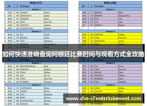 如何快速准确查询阿根廷比赛时间与观看方式全攻略 如何快速准确查询阿根廷比赛时间与观看方式全攻略